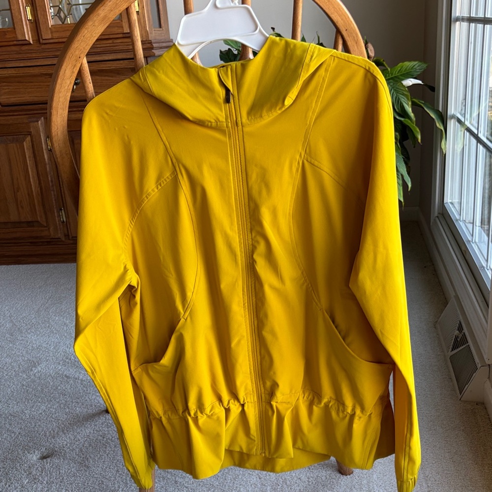 Lululemon Athletica Yellow Hooded Rain Jacket